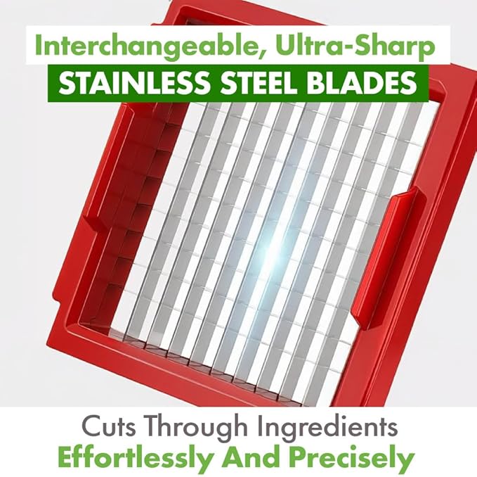 CHOPZILLA Vegetable Chopper and Mandoline Slicer for Kitchen Cuts 18x Faster, Come with 4 Blades, Scraper, & Container, All in 1 Veggie Chopper Vegetable Cutter, French Fry Cutter, Onion, Fruit, Salad