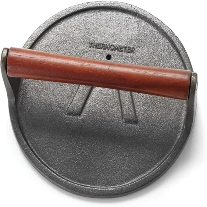 Outset Cast Iron, 8 x 8 x 3.25 inches, Round Grill Press