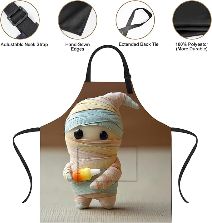 Funny Cat Apron with 2 Pockets Waterproof for Men Women Kitchen Garden Decor