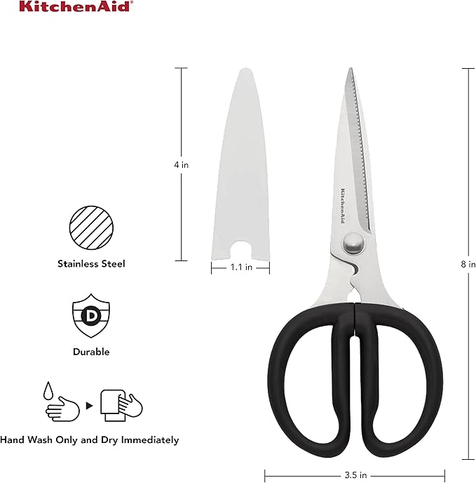 KitchenAid KQ351OHOBA Universal Stainless Steel Shears, Utility, Black