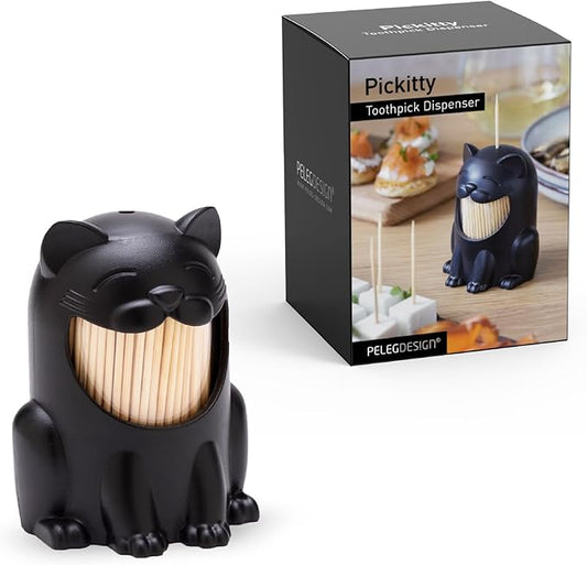 PELEG DESIGN Toothpick Holder - Playful Toothpick Dispenser, Fun and Decorative Plastic Toothpick Holder for Easy Access During Meals or Gatherings (Pickitty)