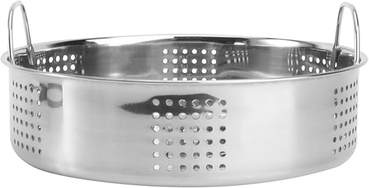 Hemoton Stainless Steel Steamer Basket 9-Inch Steaming Grid with Handle for Pot and Pressure Cooker Kitchen Steam Cooking Rack