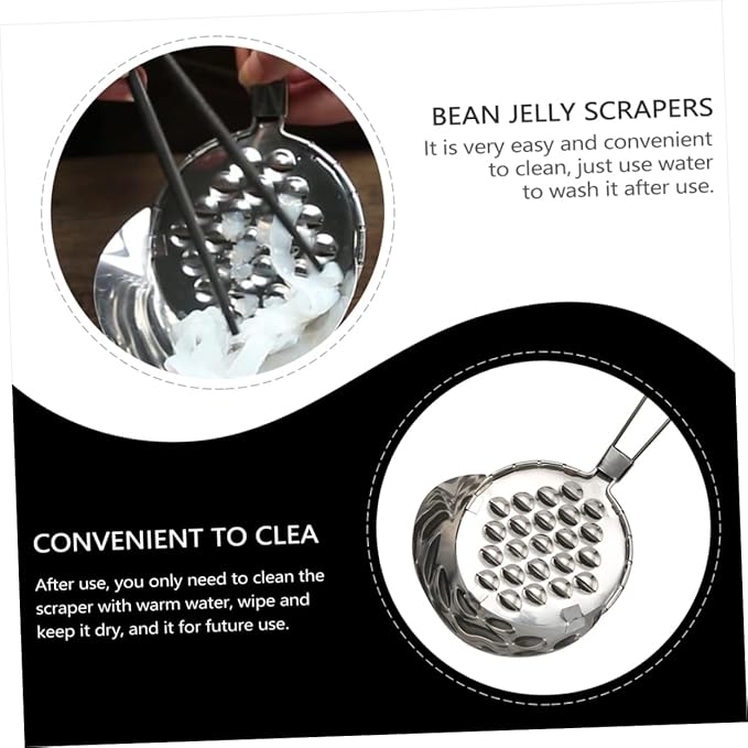 3pcs Bean Jelly Scraper Stainless Steel Jelly Plane Scraping Tool for Zoodler Pan Cheese
