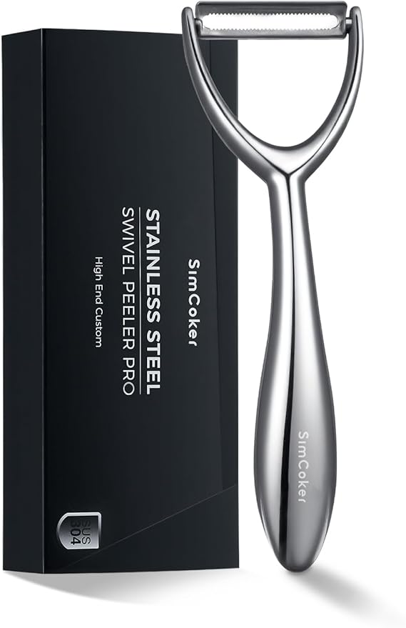 Premium Vegetable Peeler for Kitchen – 304 Stainless Steel, Ultra Sharp Blade, Ergonomic Handle, Dishwasher Safe, 2-Year Warranty