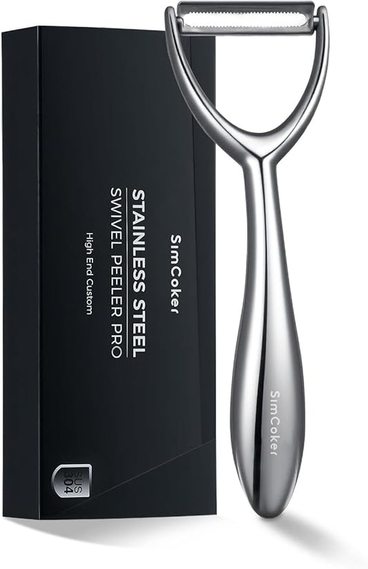 Premium Vegetable Peeler for Kitchen – 304 Stainless Steel, Ultra Sharp Blade, Ergonomic Handle, Dishwasher Safe, 2-Year Warranty