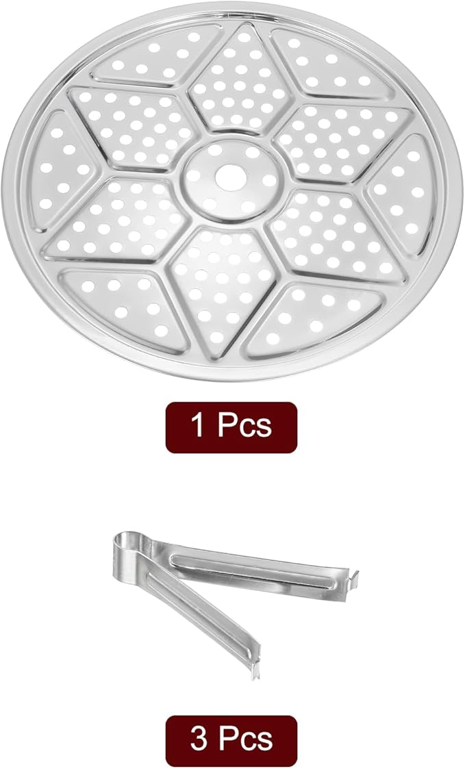 uxcell Stainless Steel Steamer Rack with Stand, 11 Inch Pot Steaming Tray for Steamer Cookware Instant Pressure Cooker, Silver Tone