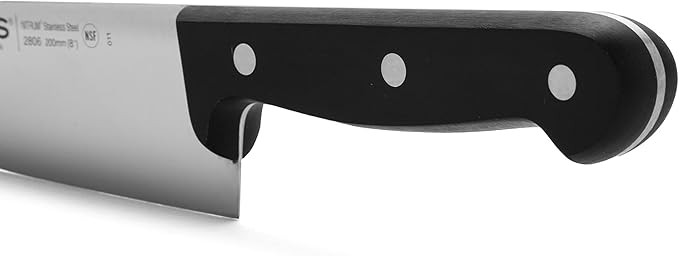Arcos Knife Set 2 pieces - Nitrum Stainless Steel and mm blade. 363 gr. Professional Kitchen Knife for Cooking. Ergonomic Polyoxymethylene POM Handle. Series Universal. Color Black