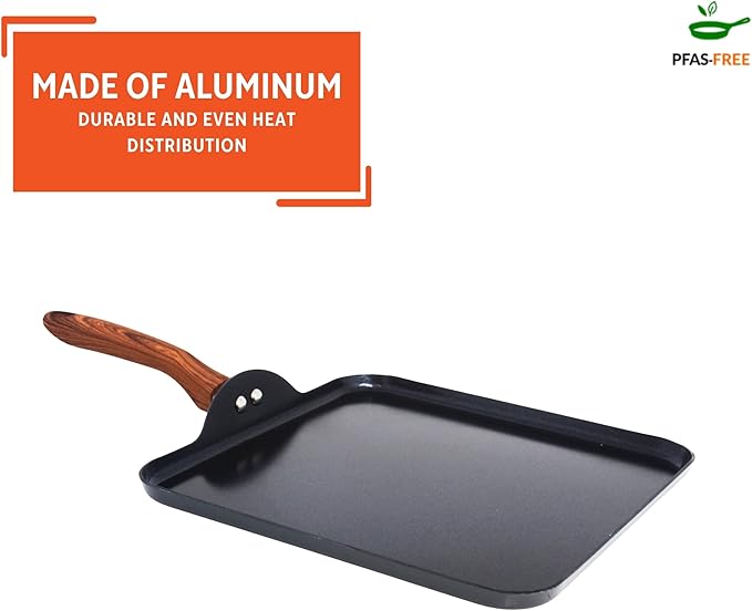 IMUSA 11 Inches Square Griddle Pan with Cool Touch Handle, Non-Stick Ceramic Coated, Talavera design
