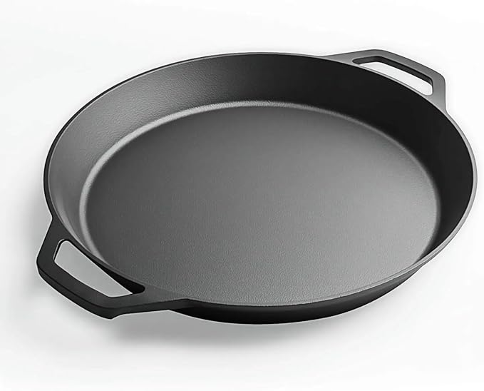 20-inch Pre-Seasoned Cast Iron Skillet - Dual Assist Handles - Nitrided Rust-Proof - For Oven, Stovetop, Grill & Campfire