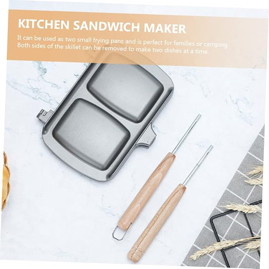 Non Stick Sandwich Frying Pan Double Sided Frying Pan Stovetop Press Breakfast Sandwich Maker Cooking Utensils