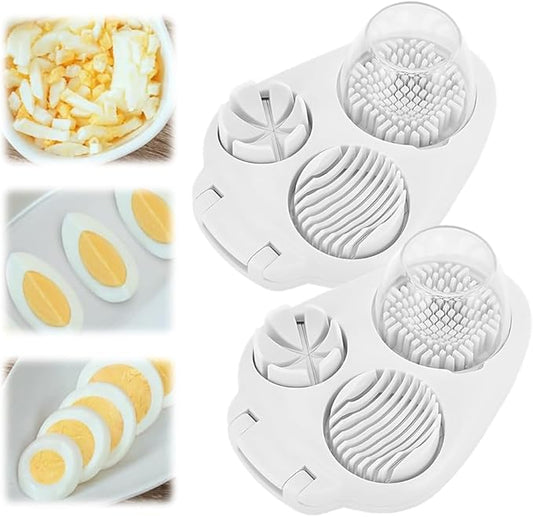 3 In 1 Egg Slicer For Hard Boiled Eggs, Heavy Duty Egg Slicer with 3 Cutting Modes, 2026 New Stainless Steel Egg Cutter for Hard Boiled Eggs Strawberry, Grape, Mushroom, Kitchen Dicer Tool (2)