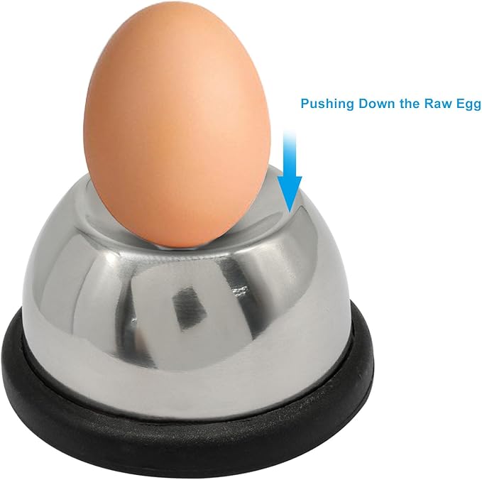 Hitefu Stainless Steel Egg Piercer with Retractable Pin Tool, Quick Peel & No Brust Egg Poker for Perfect Hard Boiled Eggs (Black)