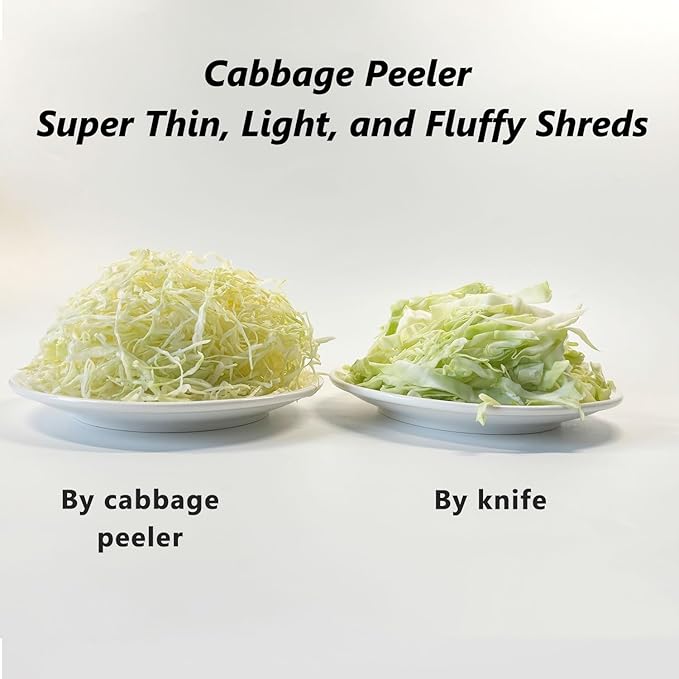 Cabbage Shredder Slicer Vegetable Peeler - Extra-Wide Stainless Steel Blade with Non-Slip Grip for Effortless Coleslaw, Salad Prep & Meal Prep - Commercial Grade Kitchen Tool