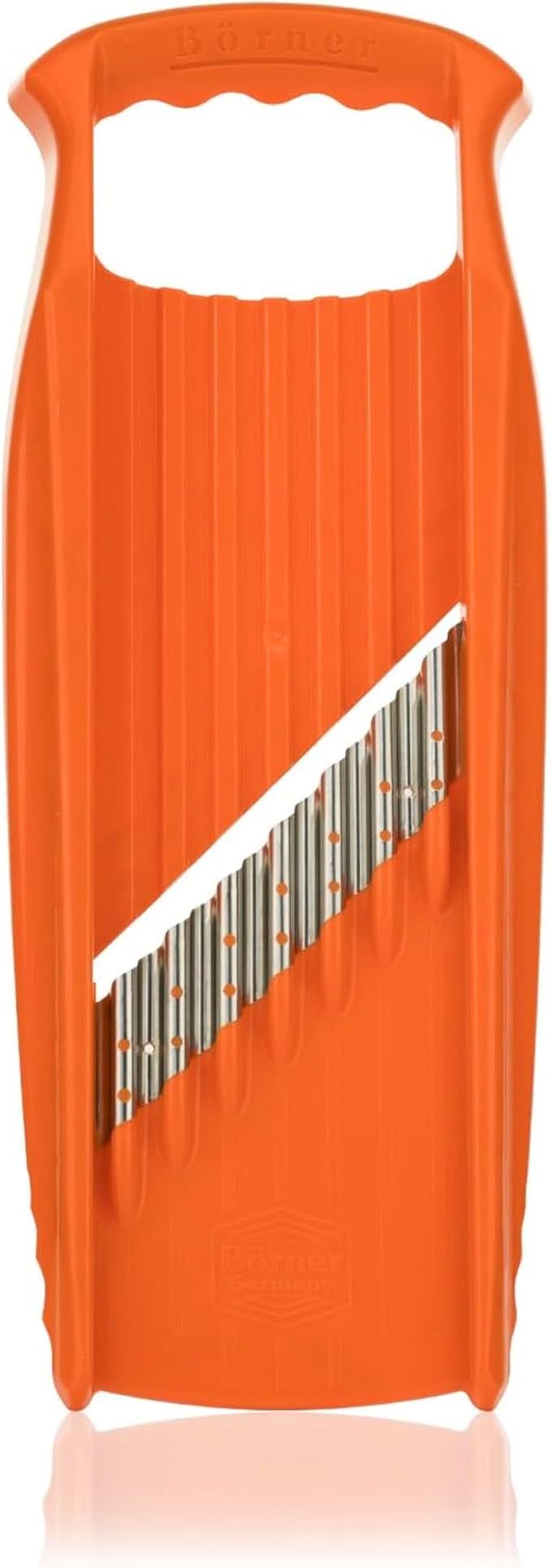 Börner by Reston Lloyd Wave-Waffle XXL Power Line • Crinkle Cut/Spirelli Vegetable Slicer • Slicer for Wave Waffle Cut Vegetables • Wavy French Fries • Made in Germany, Orange