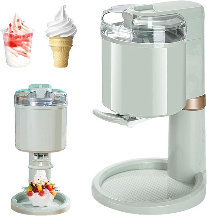 Soft Ice Cream Maker, Soft Serve Ice Cream Machine Portable Icecream Machines for Home Automatic Mini-Ice Cream Maker Dispenser Countertop Yoghurt Makers for Home Cafe Office
