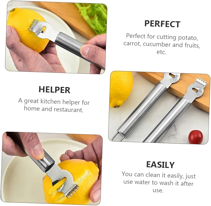 SECFOU 3pcs Lemon Zester Grater and Citrus Peeler Multifunctional Kitchen Tool for Fruits and Cheese Easy to Clean and Portable Design