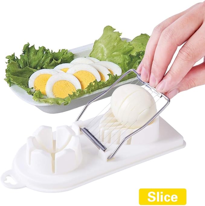 Egg Slicer Cutter,2 in 1 Stainless Steel Cutting Wires Egg Slicer Multi Purpose Egg Dicer & Wedger