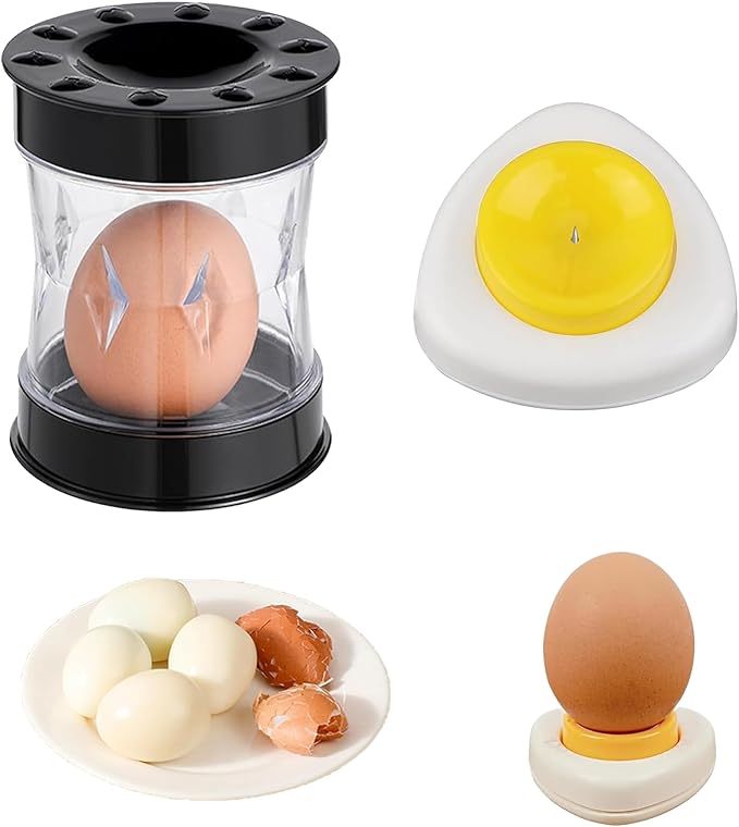 Egg Peeler Tool For Hard Boiled Eggs,Hard Boiled Egg Peeler,Egg Poker,Boiled Egg Peeler,Kitchen Gadget For Cooking, Salads, Deviled Eggs, And Breakfast Prep (Black)
