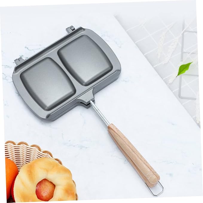 GLEAVI Double Sided Non Stick Sandwich Maker Pan Versatile Breakfast Tool for Stovetop Cooking for Sandwiches Waffles Eggs and More Easy to Use Household Breakfast Machine