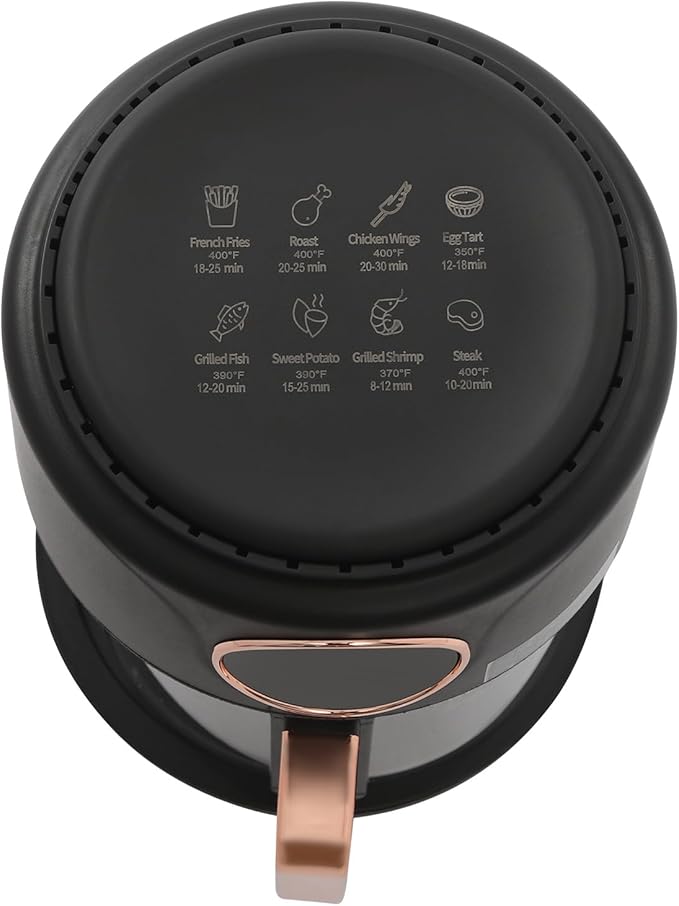 4.2L Glass Air Fryer with Transparent Fry Bowl,1200W Black Air Fryer with Digital Display, Adjustable Temp 176℉-392℉,60-Minute Timer, 8 Preset Modes for Home,Outdoor Picnics