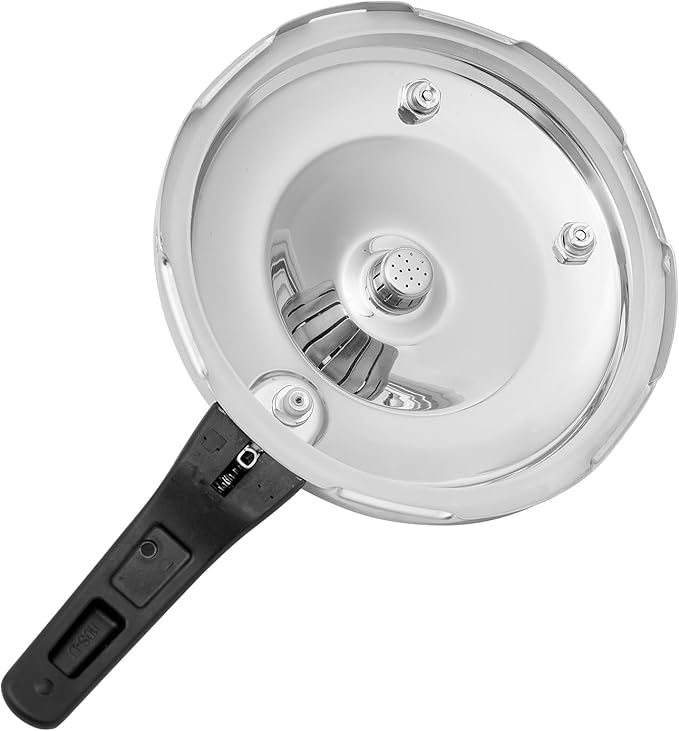 5 L/5.28Qt Pressure Cooker,80Kpa High Pressure Stovetop Cooker with 3-Layer Composite Bottom,304 Stainless Steel Pressure Canner with Double Valves for Commercial & Home Use