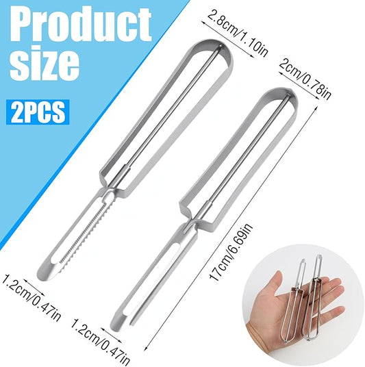 2 Pcs Stainless Steel Vegetable Peelers, Kitchen Potato Carrot Peelers with Ergonomic Handle for Safety and Control, Dishwasher Safe, Sharp, Rust-Resistant for Easy Peeling