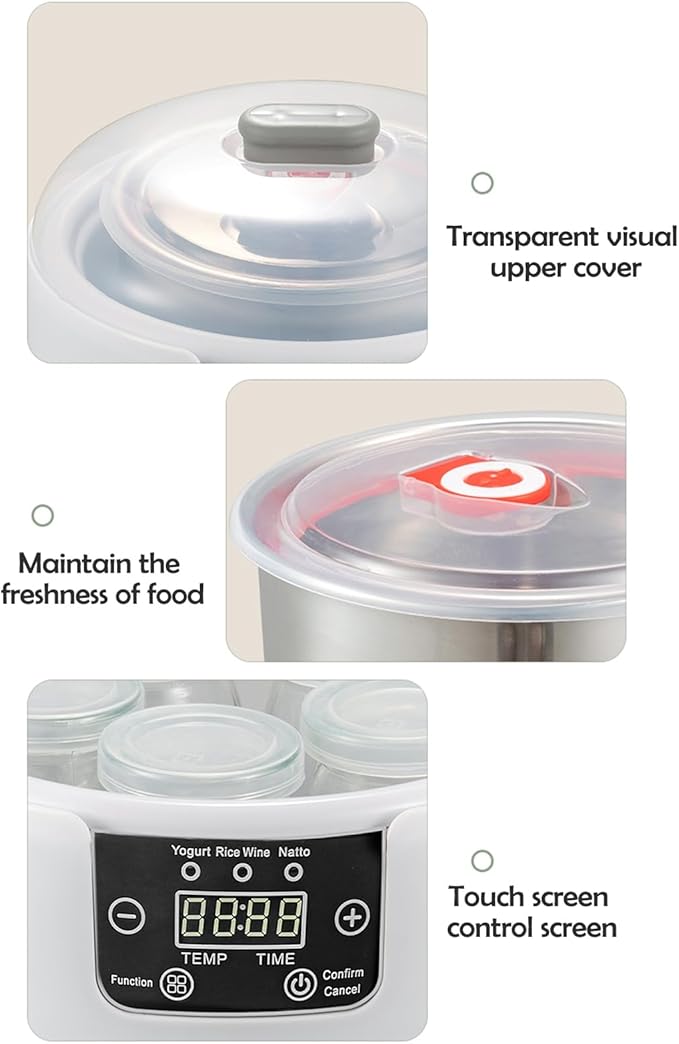 Yogurt Maker Machine, Yogurt Maker 36 Hour, Electric Yogurt Maker With Temperature & Time Control, 1.2L Multi-Function Yogurt Machine Automatic Perfect Gifts for Men & Women B