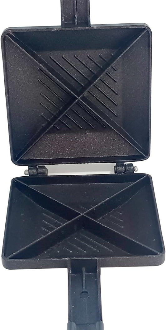 Sandwich Maker Gas Stove Top Non-Stick Four Slice Toaster Panini Maker Aluminum Plates Hot Sandwich Maker 4 Cut Flip Pan Frying Pan