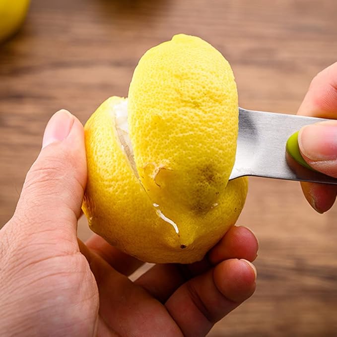 KICHOUSE Stainless Steel Lemon Peel Grater Five for Easy Citrus Pith Removal Versatile Kitchen Gadget for Peeling Lemons Oranges and Grapefruits for Cocktail Enthusiasts