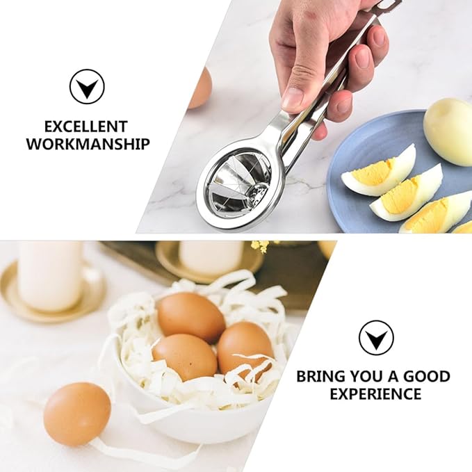 Multifunctional Stainless Steel Egg Cutter and Handheld Egg Slicer 304 Food-Grade Material Convenient Kitchen Gadget for Hard-Boiled and Cooking Supplies