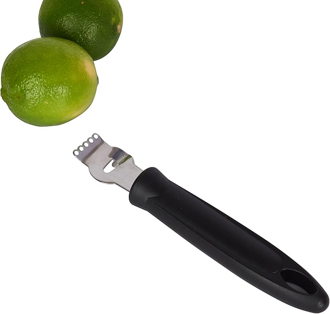 KitchenCraft Lemon Zester with Canelle Knife and Comfortable Nylon Handle, Stainless Steel, 17 cm