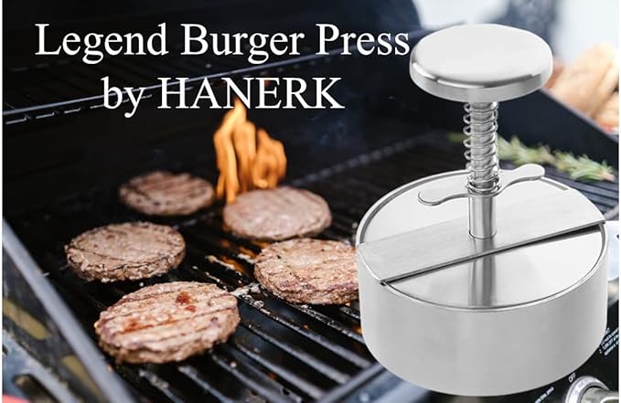 Legend Burger Press, Hamburger Patty Maker, Easy to Clean, 304 Stainless Steel, Commercial Grade, Burger Press Patty Maker, Hamburger Maker Mold, 4.33 inch