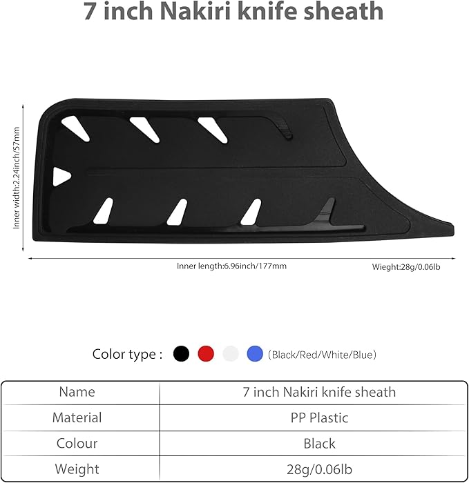 XYJ 2pcs/set Safety Knife Covers Sleeves Knives Edge Guard, Universal Knife Sheath,Cleaver,Nakiri Knife Case Blade Guards Protector Black Kitchen Knife Cover Sleeve (For 7'' Nakiri Knife)