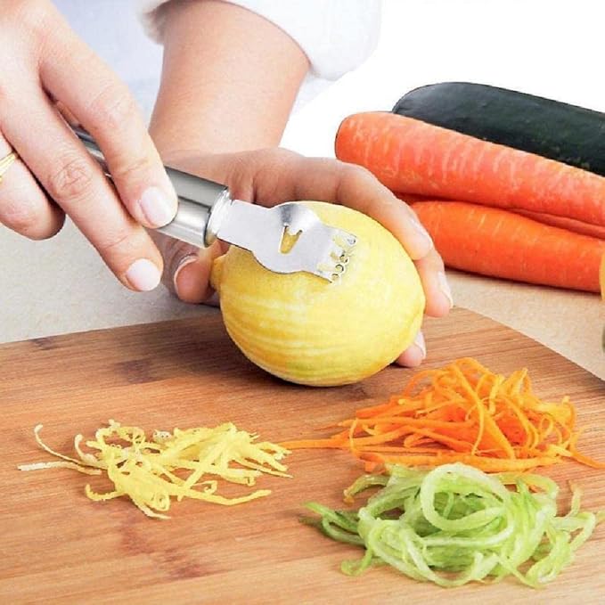 3Pack Lemon Citrus Grater Tool Stainless Steel Orange Peeler with Channel Knife Lemon Twist Tool for Kitchen Bar Cocktail Garnish