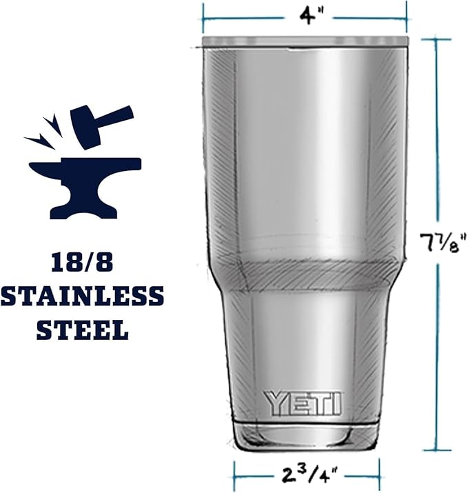 YETI Rambler 30 oz Tumbler, Stainless Steel, Vacuum Insulated with MagSlider Lid, Cape Taupe