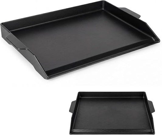 23" x 16" Universal Cast Iron Cooking Griddle, Flat Top Grill Pre-Seasoned Nonstick Griddle Insert for Most Gas Grills and 4 Burner Stove Top, Griddle Insert Griddle Plate for Gas Grill