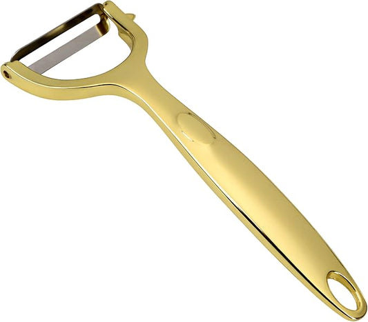 Gold Potato Peeler - Ultra Sharp Vegetable Peelers For Kitchen, No Rust Stainless Steel Serrated Y Peeler, Easy To Use With Durable Non Slip Ergonomic Grip For Carrot Fruits Veggie Kiwi, High Tensil