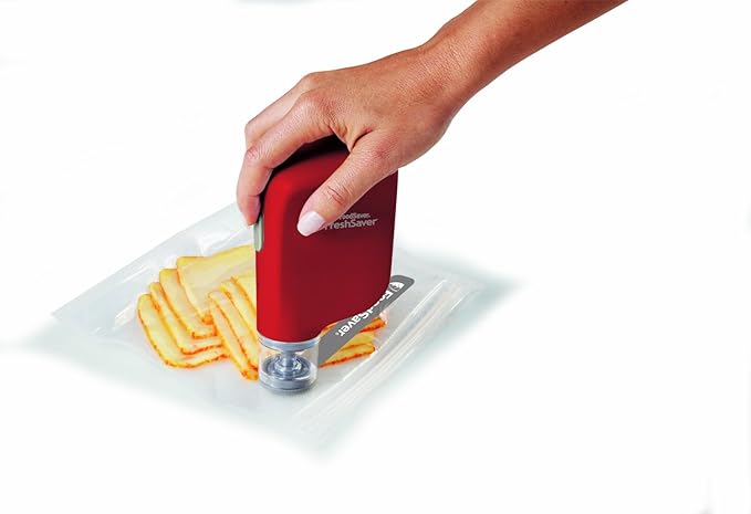 FoodSaver Vacuum Sealer FSFRSH0053 FreshSaver Handheld Sealing System, Red