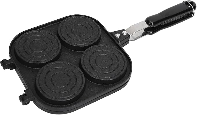 POCREATION Double Sided Pancake Pan Aluminum Alloy Non Stick Coating, Egg Frying Pan Nonstick Multifunctional Pan, Double Sided Egg Pan For Waffle Pie Bread Egg, Portable design, High Thermal