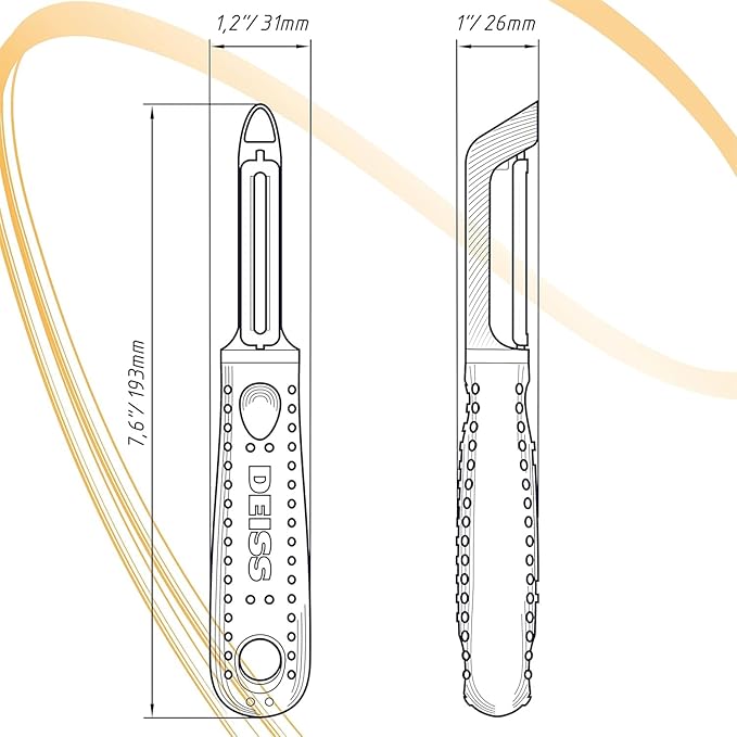 Deiss PRO Lemon Zester & Heavy Duty Cheese Grater, Vegetable Grater and Swivel Vegetable Peeler - Sharp Stainless Steel Peeler With Easy Non-Slip Hand Grip