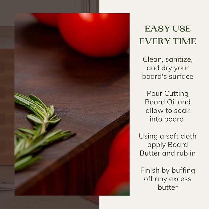 The Boardsmith Cutting Board Oil and Board Butter Set - Premium Cutting Board Wax and Food Grade Mineral Oil Cutting Board Kit - Butcher Block Conditioner (Medium)