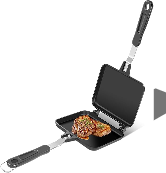 Stovetop Toasted Sandwich Maker, Aluminum Sandwich Maker Press Camping for Gas Stove, Stovetop Sandwich Maker & Panini Press for Home Kitchen Breakfast Camping