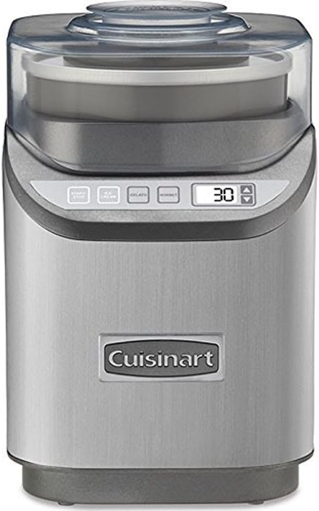 Cuisinart ICE-70 Electronic Ice Cream Maker Brushed Chrome Bundle with 1 YR CPS Enhanced Protection Pack