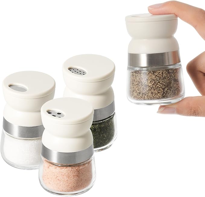 Vucchini Travel Salt and Pepper Shaker Set 4 Pcs Mini 1.28 Oz Spice Containers for Pocket, Lunch Box