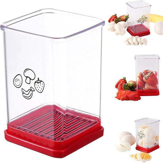 Stainless Steel Strawberry Slicer Egg Slicers Banana Slicers, Fruit & Vegetable Speed Fruit Slicer with Push Plate, Quickly Making Fruit Vegetable Salad, Kitchen Portable Slicing Tool