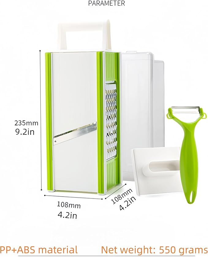 Safe Mandoline Slicer for Kitchen, Vegetable Slicer Multi Blade Potato Chip,Julienne Shredder and peeler Sliced/coarse/fine/flat wire, no Need to Change Blades For Small Job In Kitchen
