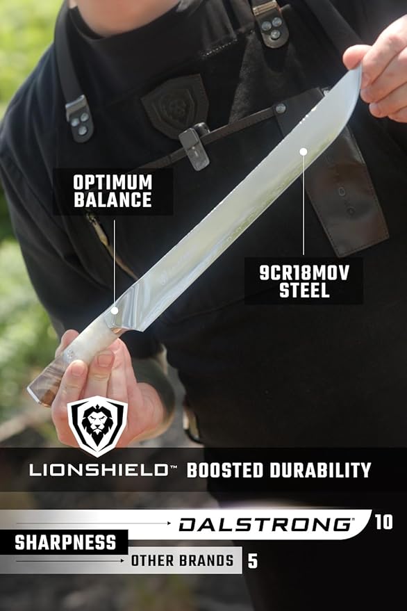 Dalstrong 12 inch Slicer - Valhalla Series - 9CR18MOV HC Steel - White Resin & Wood Handle - Razor Sharp Carving & BBQ Knife - w/Leather