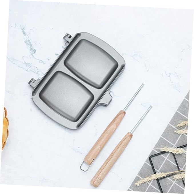 Cabilock Nonstick Double Sided Pan Sandwich Maker Bread Baking Plate Stovetop Press Versatile Kitchen Tool