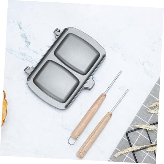 Cabilock Nonstick Double Sided Pan Sandwich Maker Bread Baking Plate Stovetop Press Versatile Kitchen Tool