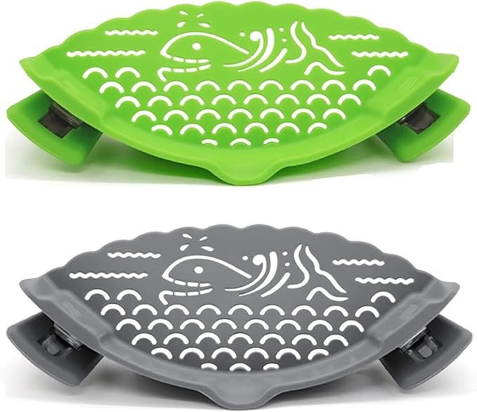 2 Pcs Strain Pot Strainer and Pasta Strainer - Adjustable Silicone Clip On Food Strainers for Pots, Pans, and Bowls - Kitchen Drainer Colander